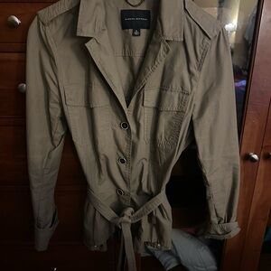 Banana Republic Tan Utility Jacket Lightweight Tie Waist